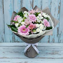 Букет цветов из:  Герберы, Альстромерии и Хризантемы #REPLACE_PRED# Шевляково