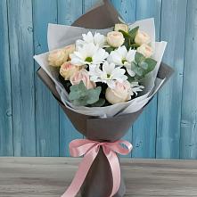 Букет цветов из:  Хризантемы и Розы в Шевляково