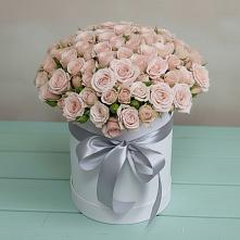 Цветочная композиция из Розы в шляпной коробке в Шевляково