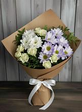 Букет цветов из:  Хризантемы и Розы в Шевляково