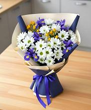 Букет цветов из:  Розы, Ирисы и Хризантемы #REPLACE_PRED# Шевляково