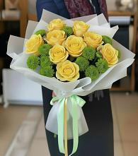 Букет цветов из:  Хризантемы и Розы в Шевляково