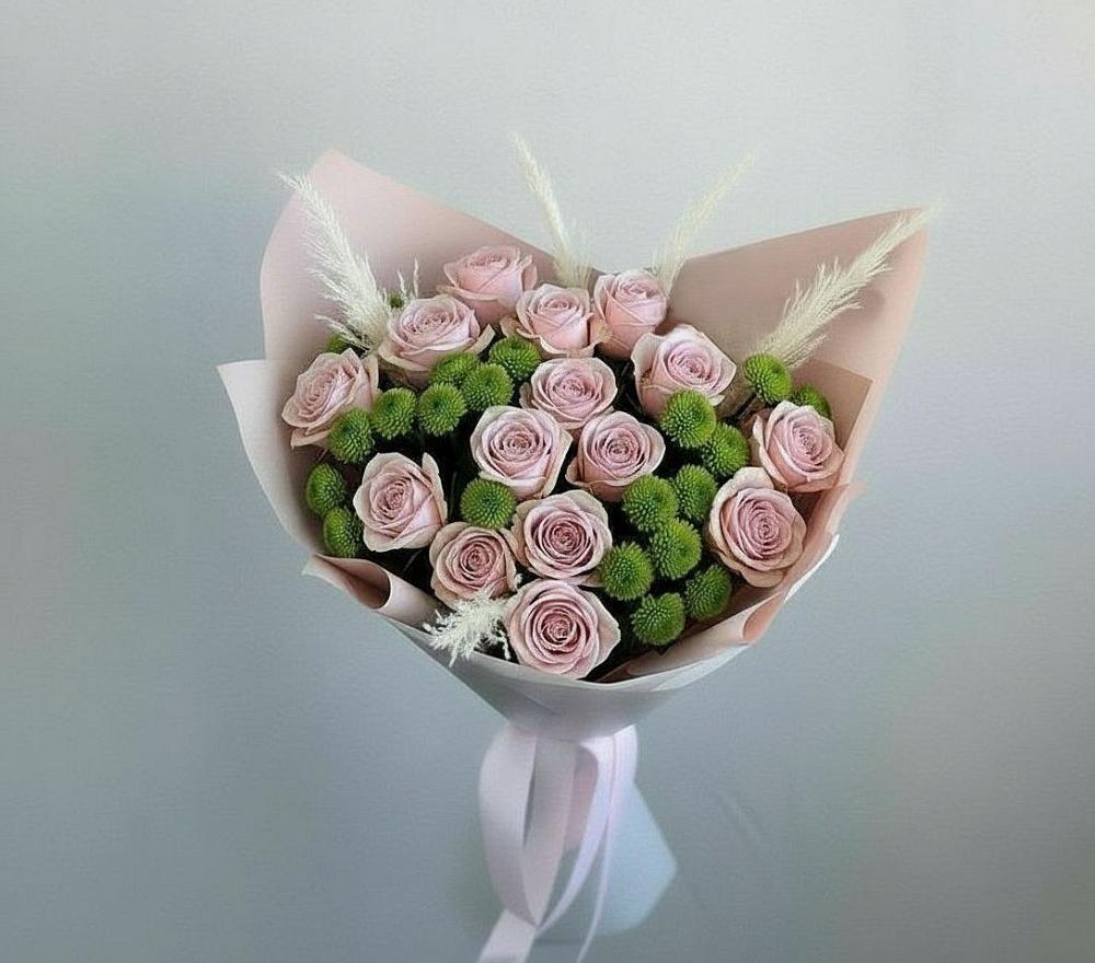 Букет цветов из: Розы и Хризантемы в Шевляково