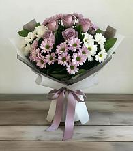 Букет цветов из:  Хризантемы и Розы в Шевляково