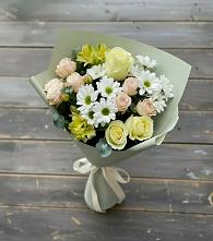 Букет цветов из:  Альстромерии, Розы и Хризантемы в Шевляково