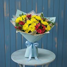 Букет цветов из:  Альстромерии и Хризантемы в Шевляково