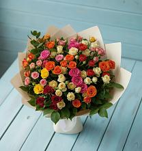 Букет Микс из разноцветных кустовых роз #REPLACE_PRED# Шевляково